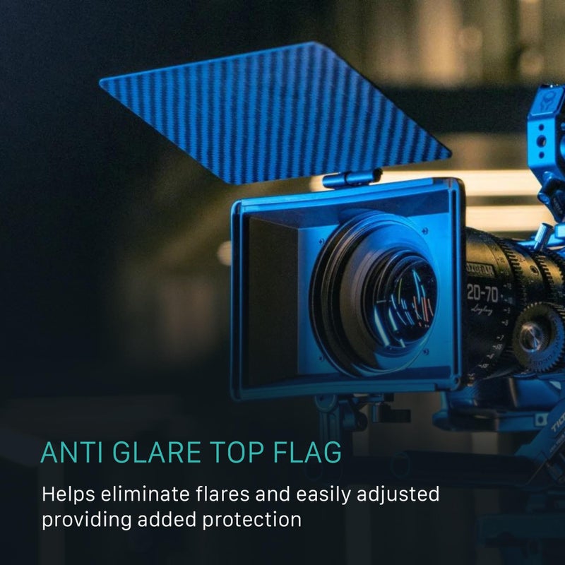 Tilta Mini Matte Box | 15mm Rod Adapter & 4 Lens Adapters | Lightweight | Filter Support | Top Flag | Dual Cold Shoe Mount | Designed for Mirrorless, DSLR | MB-T15 - Image 5